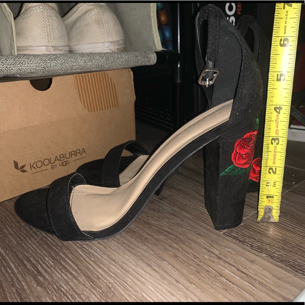 Charlote Russe Black Strap Heels